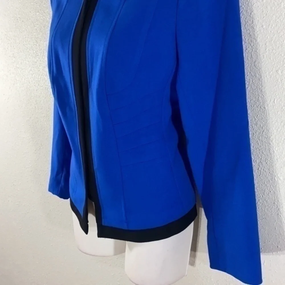 Calvin Klein cobalt blue black trim zipper jacket